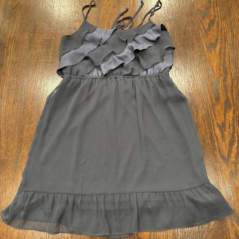 American Eagle Ruffle Spaghetti Strap Blue Dress Womens Sz S